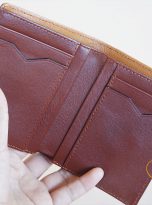 Ví Da Bò Nhập Khẩu Màu Nâu Phối Vàng. Ví Nam Da Thật Dáng Đứng M052