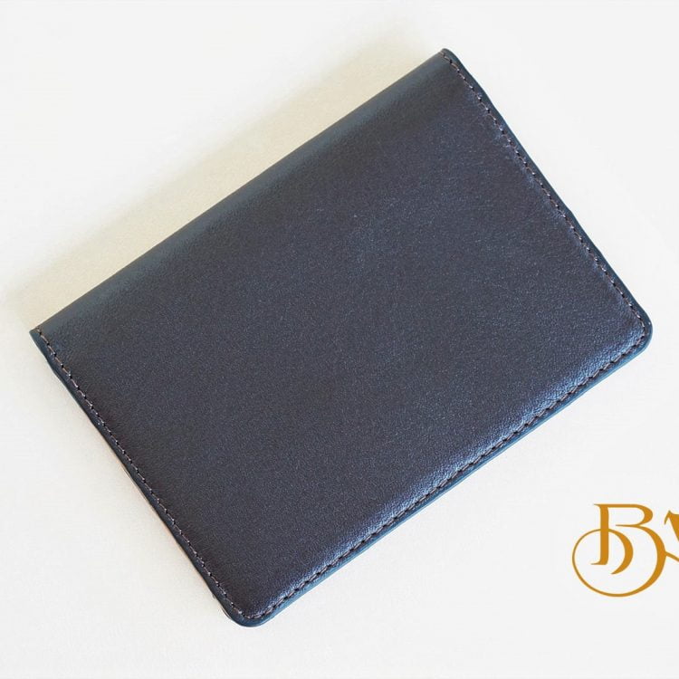 Ví Đựng Thẻ Da Bò Màu Nâu Đậm. Ví Name Card Da Bò Nappa M056