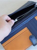 Ví Dài Da Trăn Nhập Khẩu. Ví Dài Da Thật Màu Đen M060