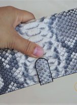 Ví Dài Da Trăn Nhập Khẩu. Ví Dài Da Thật Màu Trắng M062