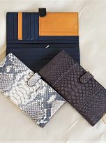 Ví Dài Da Trăn Nhập Khẩu. Ví Dài Da Thật Màu Nâu M061