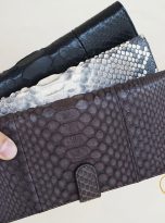 Ví Dài Da Trăn Nhập Khẩu. Ví Dài Da Thật Màu Nâu M061