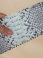 Ví Dài Da Trăn Nhập Khẩu. Ví Dài Da Thật Màu Trắng M059