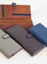 Ví Da Bò Cầm Tay Màu Xanh Oliu. Ví Dài Da Thật M063