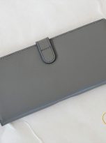 Ví Da Bò Cầm Tay Màu Xanh Oliu. Ví Dài Da Thật M063