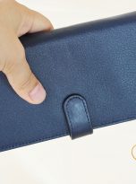 Ví Da Bò Cầm Tay Màu Xanh Navy. Ví Dài Da Thật M066