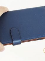 Ví Da Bò Cầm Tay Màu Xanh Navy. Ví Dài Da Thật M066