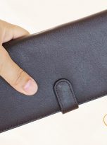 Ví Da Bò Cầm Tay Màu Nâu. Ví Dài Da Thật M064