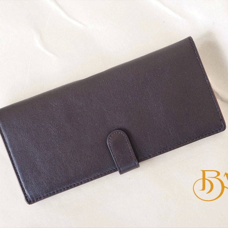 Ví Da Bò Cầm Tay Màu Nâu. Ví Dài Da Thật M064