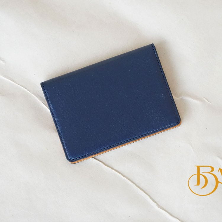 Ví Đựng Thẻ Da Bò Màu Xanh Navy. Ví Name Card Da Bò Nappa M057