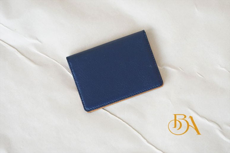 Ví Đựng Thẻ Da Bò Màu Xanh Navy. Ví Name Card Da Bò Nappa M057