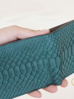 Ví Da Trăn Nhập Khẩu Màu Xanh. Ví Da Nam Dáng Ngang M013