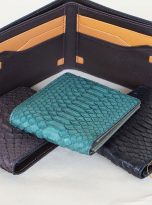 Ví Da Trăn Nhập Khẩu Màu Xanh. Ví Da Nam Dáng Ngang M013