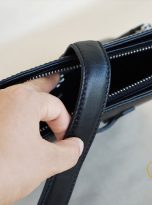 Túi Da Bò Đeo Chéo Màu Đen. Túi Xách Công Sở Nam Da Thật M073