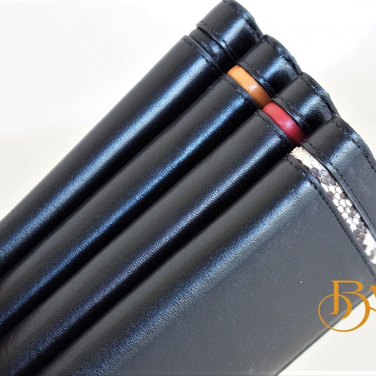 Ví Da Bò Cầm Tay Màu Đen. Ví Dài Da Thật M067