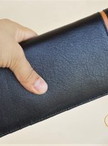 Ví Da Bò Cầm Tay Màu Đen. Ví Dài Da Thật M067