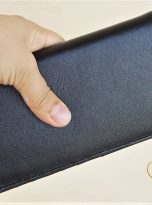 Ví Da Bò Cầm Tay Màu Đen. Ví Dài Da Thật M067