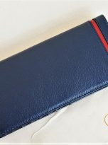 Ví Da Bò Cầm Tay Màu Xanh Navy. Ví Dài Da Thật M069