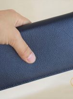 Ví Da Bò Cầm Tay Màu Xanh Navy. Ví Dài Da Thật M069