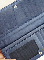 Ví Da Bò Cầm Tay Màu Xanh Navy. Ví Dài Da Thật M069