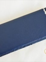 Ví Da Bò Cầm Tay Màu Xanh Navy. Ví Dài Da Thật M069