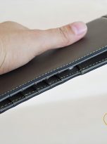 Ví Da Bò Cầm Tay Màu Xanh Oliu. Ví Dài Da Thật M070