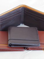 Ví Da Bò Nhập Khẩu Màu Nâu. Ví Nam Da Thật Dáng Ngang M074