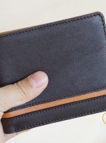 Ví Da Bò Nhập Khẩu Màu Nâu. Ví Nam Da Thật Dáng Ngang M074