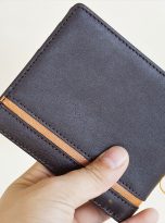 Ví Da Bò Nhập Khẩu Màu Nâu. Ví Nam Da Thật Dáng Ngang M074