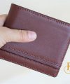 Ví Da Bò Nhập Khẩu Màu Nâu Đỏ. Ví Nam Da Thật Dáng Ngang M075