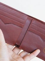 Ví Da Bò Nhập Khẩu Màu Nâu Đỏ. Ví Nam Da Thật Dáng Ngang M075