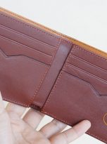 Ví Da Bò Nhập Khẩu Màu Nâu Đỏ. Ví Nam Da Thật Dáng Ngang M075