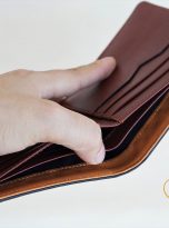 Ví Da Bò Nhập Khẩu Màu Nâu Đỏ. Ví Nam Da Thật Dáng Ngang M075