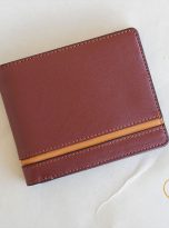 Ví Da Bò Nhập Khẩu Màu Nâu Đỏ. Ví Nam Da Thật Dáng Ngang M075