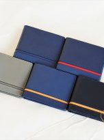 Ví Da Bò Nhập Khẩu Màu Đen. Ví Nam Da Thật Dáng Ngang M076