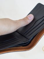 Ví Da Bò Nhập Khẩu Màu Đen. Ví Nam Da Thật Dáng Ngang M076