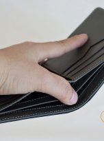 Ví Da Bò Nhập Khẩu Màu Xanh Oliu. Ví Nam Da Thật Dáng Ngang M077