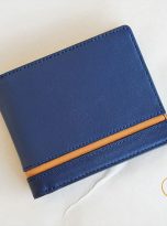 Ví Da Bò Nhập Khẩu Màu Xanh Navy. Ví Nam Da Thật Dáng Ngang M078