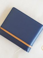 Ví Da Bò Nhập Khẩu Màu Xanh Navy. Ví Nam Da Thật Dáng Ngang M078