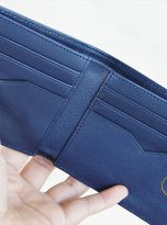 Ví Da Bò Nhập Khẩu Màu Xanh Navy. Ví Nam Da Thật Dáng Ngang M078