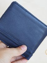 Ví Da Bò Nhập Khẩu Màu Xanh Navy. Ví Nam Da Thật Dáng Ngang M078