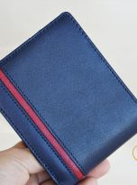 Ví Da Bò Nhập Khẩu Màu Xanh Navy. Ví Nam Da Thật Dáng Ngang M078