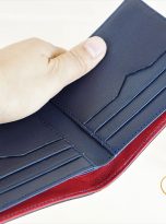 Ví Da Bò Nhập Khẩu Màu Xanh Navy. Ví Nam Da Thật Dáng Ngang M078