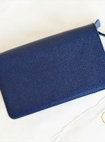 Clutch Da Bò Thời Trang Màu Xanh Navy. Clutch Cầm Tay Da Epsom M079