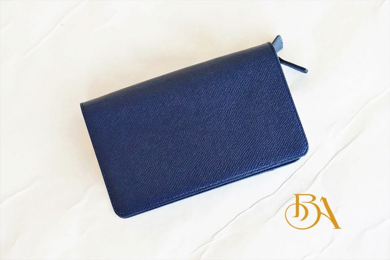 Clutch Da Bò Thời Trang Màu Xanh Navy. Clutch Cầm Tay Da Epsom M079