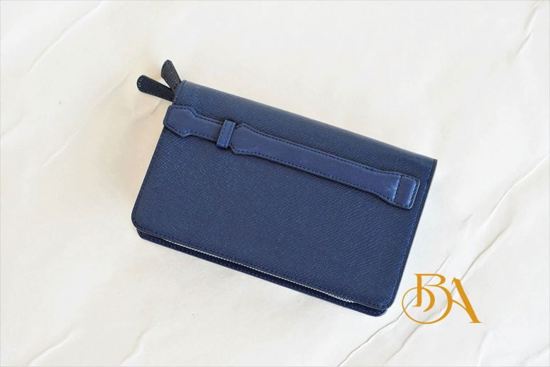 Clutch Da Bò Thời Trang Màu Xanh Navy. Clutch Cầm Tay Da Epsom M079