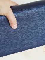 Clutch Da Bò Thời Trang Màu Xanh Navy. Clutch Cầm Tay Da Epsom M079