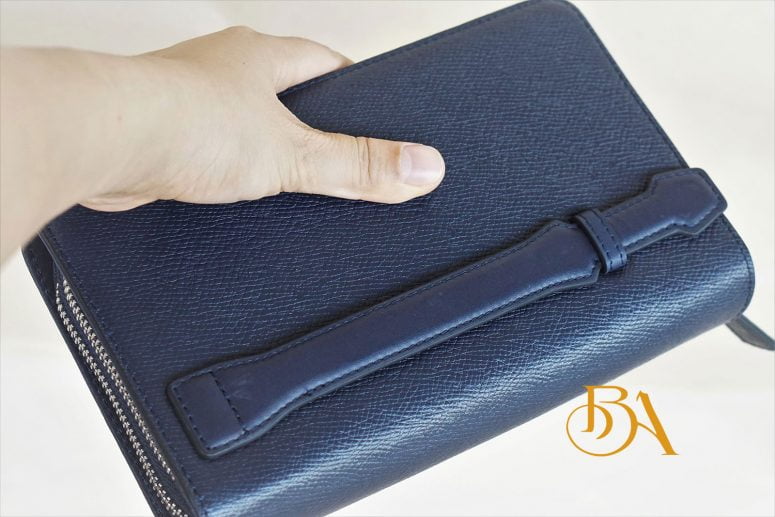 Clutch Da Bò Thời Trang Màu Xanh Navy. Clutch Cầm Tay Da Epsom M079