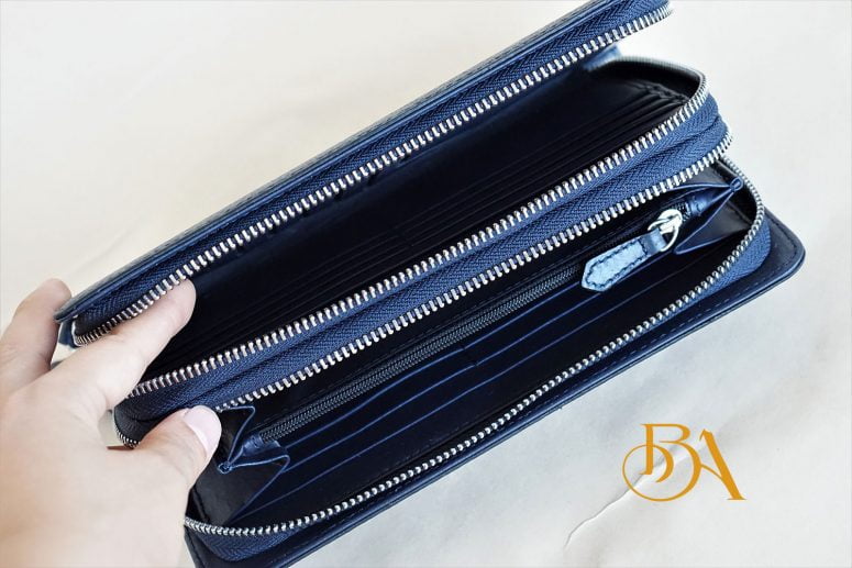 Clutch Da Bò Thời Trang Màu Xanh Navy. Clutch Cầm Tay Da Epsom M079