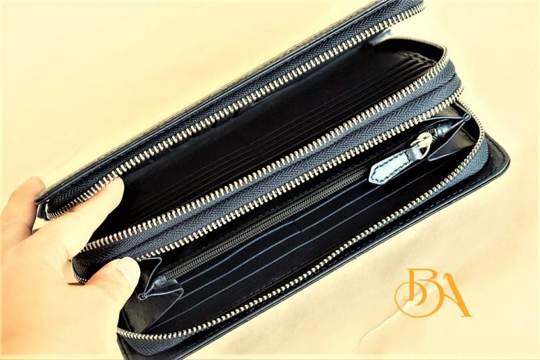 Clutch Da Bò Thời Trang Màu Đen. Clutch Cầm Tay Da Epsom M081